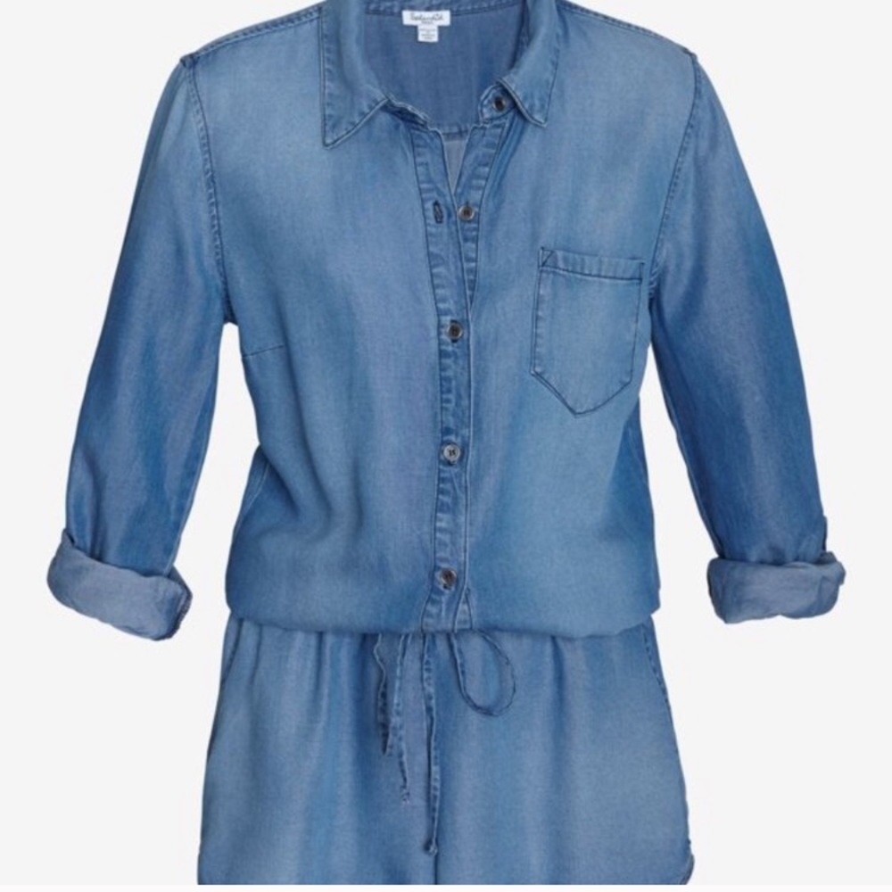 Splendid Denim Long Sleeve Romper Size XS